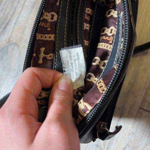 Tignanello Crossbody Bag Leather Black Vintage 90s Zip Y2K Small - Picture 5 of 7